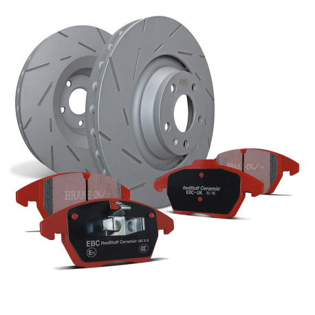 EBC Féktárcsák Hátsó szett EBC PD07KR251 - Féktárcsák Ultimax Grooved + Fékbetétek Redstuff Ceramic | race-shop.hu