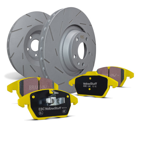 EBC Féktárcsák Hátsó szett EBC PD08KR436 - Féktárcsák Ultimax Grooved + Fékbetétek Yellowstuff | race-shop.hu