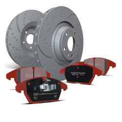 Hátsó szett EBC PD12KR262 - Féktárcsák Turbo Grooved + Fékbetétek Redstuff Ceramic
