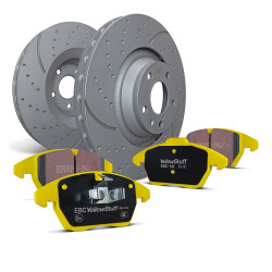 Első szett EBC PD13KF934 - Féktárcsák Turbo Grooved + Fékbetétek Yellowstuff
