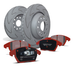 Első szett EBC PD17KF065 - Féktárcsák BSD Grooved + Fékbetétek Redstuff Ceramic