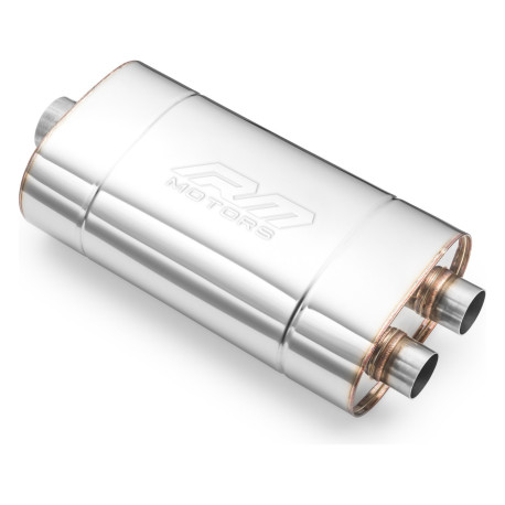 1x bemenet / 2x kimenet Középső hangtompító 60mm RM Motors | race-shop.hu
