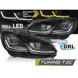 TUNING-TEC LED első lámpák (Full LED, DRL, SEQ) VW GOLF VI HATCHBACK 2008-2012 / VARIANT 2009-2013-hoz (LED), ezüst