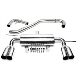 TA-TECHNIX rozsdamentes duplex verseny kipufogó Audi A3 8P-hez (kerek + egyenes vágású), 2× 76 mm bal / 2× 76 mm jobb