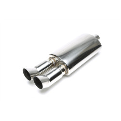 TA-TECHNIX univerzális rozsdamentes hátsó kipufogódob, 2× 76 mm DTM