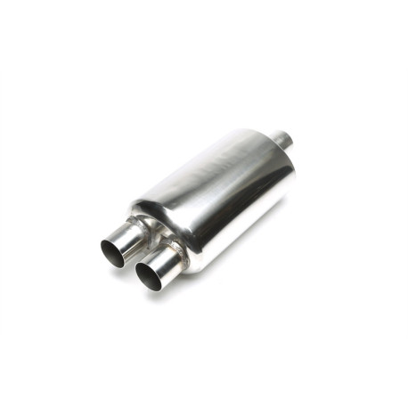 Univerzális kipufogo hangtompító TA Technix TA-TECHNIX univerzális rozsdamentes hátsó kipufogódob, 2× 52 mm | race-shop.hu