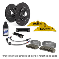Első fékrendszer EBC Racing Big Brake Kit BBK004, féktárcsák 330 × 28 mm, sárga féknyergek