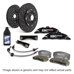 Első fékrendszer EBC Racing Big Brake Kit BBK031, féktárcsák 330 × 28 mm, fekete féknyergek
