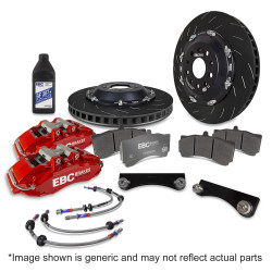 Első fékrendszer EBC Racing Big Brake Kit BBK053, féktárcsák 380 × 36 mm, piros féknyergek