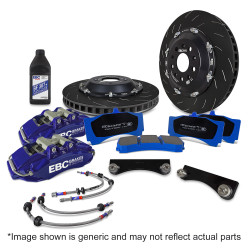 Első fékrendszer EBC Racing Big Brake Kit BBK055, féktárcsák 355 × 32 mm, kék féknyergek