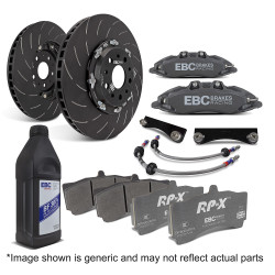 Első fékrendszer EBC Racing Big Brake Kit BBK055, féktárcsák 355 × 32 mm, szürke eloxált féknyergek