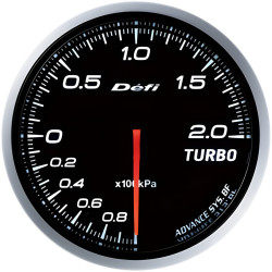 DEFI ADVANCE gauge, boost pressure 0 - 2 BAR, white