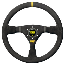 3 küllős sportkormány OMP WRC, 350mm, velúr, 70mm mélység, fekete/sárga