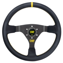 3 küllős sportkormány OMP WRC, 350mm, bőr, 70mm mélység, fekete/sárga