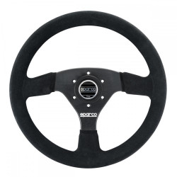 3 küllős sportkormány Sparco R323, 330mm, velúr, 39mm mélység, fekete