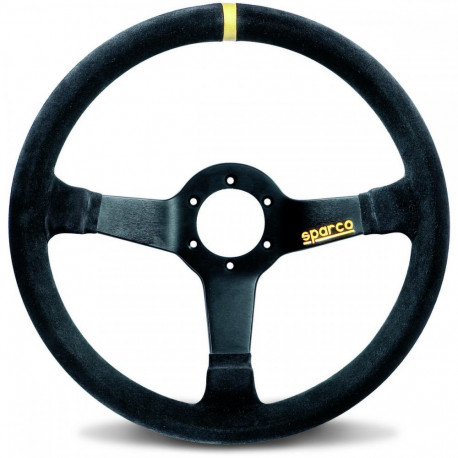 Kormányok 3 küllős sportkormány Sparco R345, 350mm, velúr, 63mm mélység, fekete/sárga | race-shop.hu