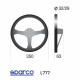 Kormányok 3 küllős sportkormány Sparco L777, 350mm, bőr, 63mm mélység, fekete/ezüst | race-shop.hu