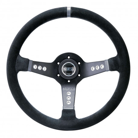 Kormányok 3 küllős sportkormány Sparco L777, 350mm, velúr, 63mm mélység, fekete/ezüst | race-shop.hu