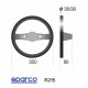 Kormányok 2 küllős sportkormány Sparco R215, 350mm, velúr, 90mm mélység, fekete/sárga | race-shop.hu