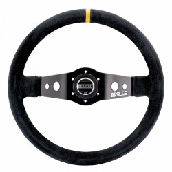 2 küllős sportkormány Sparco R215, 350mm, velúr, 90mm mélység, fekete/sárga