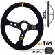Kormányok 3 küllős sportkormány RRS Carbon, 350mm, velúr, 65mm mélység, fekete/karbon/sárga | race-shop.hu