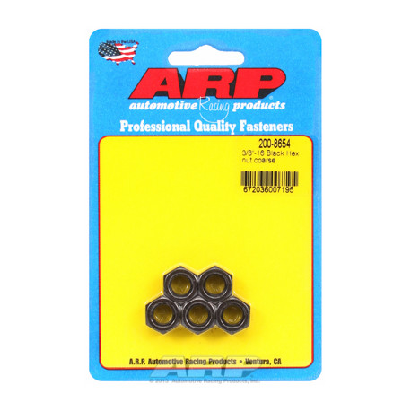 ARP csavarok "3/8-16"" fekete hex anya készlet" (5db) | race-shop.hu