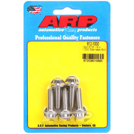 ARP csavarok ARP csavarok (rozsdamentes, 12 lapú fej), 5/16-18 × 25,4 mm, 5 db | race-shop.hu
