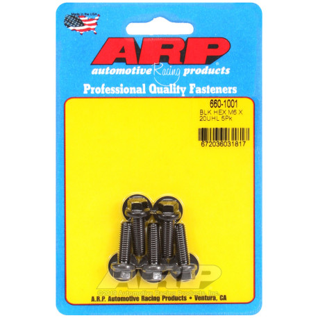 ARP csavarok ARP csavarok (hatlapfejű, fekete), M6×1.00 × 20 mm, 5 db | race-shop.hu
