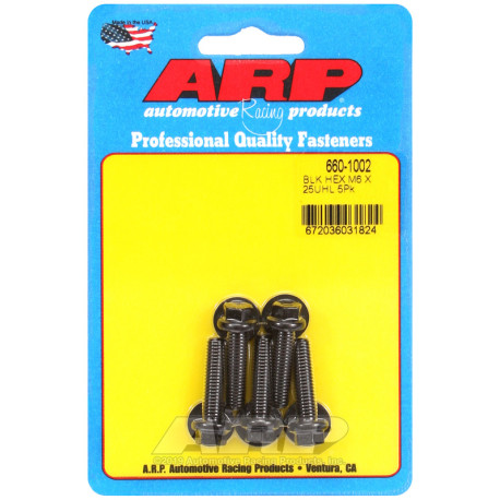 ARP csavarok ARP csavarok (hatlapfejű, fekete), M6×1.00 × 25 mm, 5 db | race-shop.hu