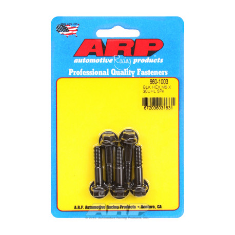 ARP csavarok M6 x 1.00 x 30 hex fekete oxid csavarok (5db) | race-shop.hu