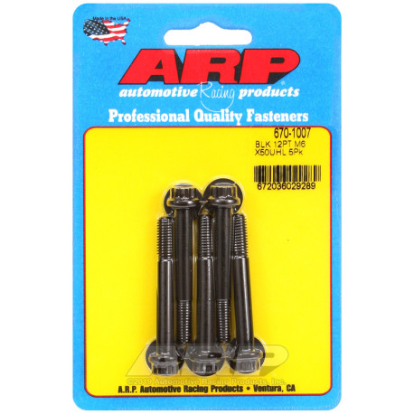 ARP csavarok ARP csavarok (12 lapú fej, fekete), M6×1.00 × 50 mm, 5 db | race-shop.hu