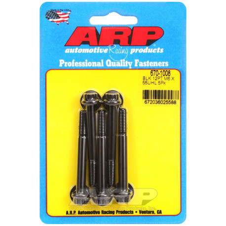 ARP csavarok ARP csavarok (12 lapú fej, fekete), M6×1.00 × 55 mm, 5 db | race-shop.hu