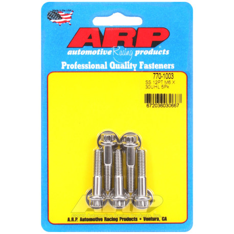 ARP csavarok ARP csavarok (rozsdamentes, 12 lapú fej), M6×1.00 × 30 mm, 5 db | race-shop.hu