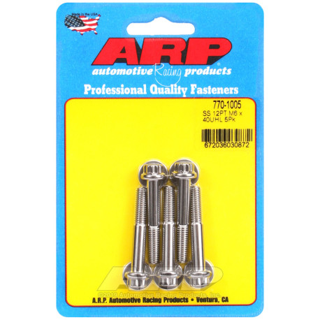 ARP csavarok ARP csavarok (rozsdamentes, 12 lapú fej), M6×1.00 × 40 mm, 5 db | race-shop.hu