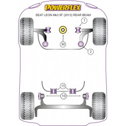 Powerflex Hátsó stabilizátor szilent 18.5mm Seat Leon MK3 5F (2013-) Rear Beam