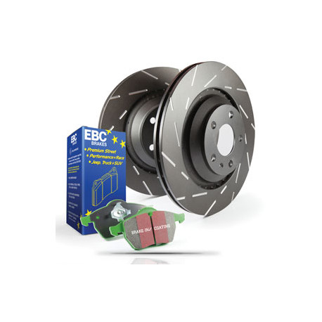 EBC Féktárcsák Еlső szett EBC PD06KF021 - Féktárcsák Ultimax Grooved + Fékbetétek Greenstuff | race-shop.hu