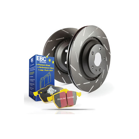 EBC Féktárcsák Еlső szett EBC PD08KF328 - Féktárcsák Ultimax Grooved + Fékbetétek Yellowstuff | race-shop.hu