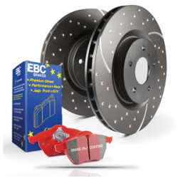 Еlső szett EBC PD12KF153 - Féktárcsák Turbo Grooved + Fékbetétek Redstuff Ceramic