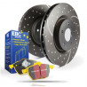 Еlső szett EBC PD13KF253 - Féktárcsák Turbo Grooved + Fékbetétek Yellowstuff 