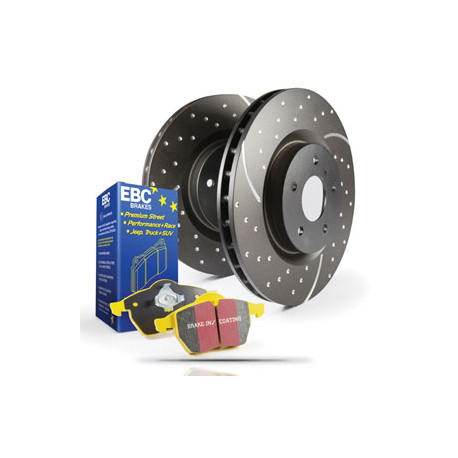 EBC Féktárcsák Еlső szett EBC PD13KF311 - Féktárcsák Turbo Grooved + Fékbetétek Yellowstuff | race-shop.hu