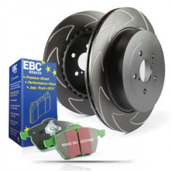 Еlső szett EBC PD16KF031 - Féktárcsák BSD Grooved + Fékbetétek Greenstuff