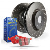Hátsó szett EBC PD12KR211 - Féktárcsák Turbo Grooved + Fékbetétek Redstuff Ceramic