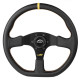 Kormányok 3 küllős sportkormány Luisi Stealth Corsa, 355mm, bőr, 42mm mélység, fekete/sárga | race-shop.hu