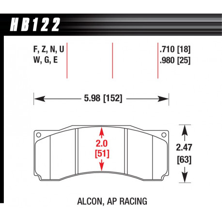 Fékbetétek HAWK performance Fékbetét első Hawk HB122U.710, Race, min-max 90°C-465°C | race-shop.hu