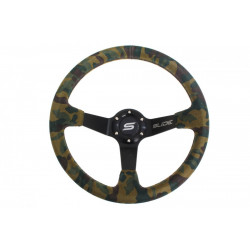 3 küllős sportkormány Slide CAMO, 350mm, velúr, 90mm mélység, camo/fekete/zöld