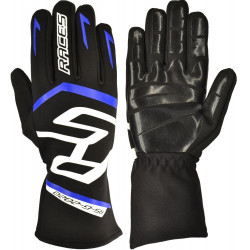 Versenykesztyű RACES PREMIUM EVO II SILICONE (belső varrás), fekete/kék