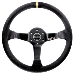 3 küllős sportkormány Sparco R325, 350mm, velúr, 95mm mélység, fekete/arany