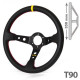 Kormányok 3 küllős sportkormány RRS Carbon 90, 350mm, karbon, vastagság 32/28mm, 90mm mélység, karbon/fekete/sárga | race-shop.hu