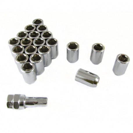 Csavarok és anyák 20 db imbuszos acél anya + kulcs M12x1,25 | race-shop.hu