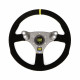Kormányok 3 küllős sportkormány OMP HYBRID, 320mm, velúr, mélység nélkül, fekete/ezüst/sárga | race-shop.hu